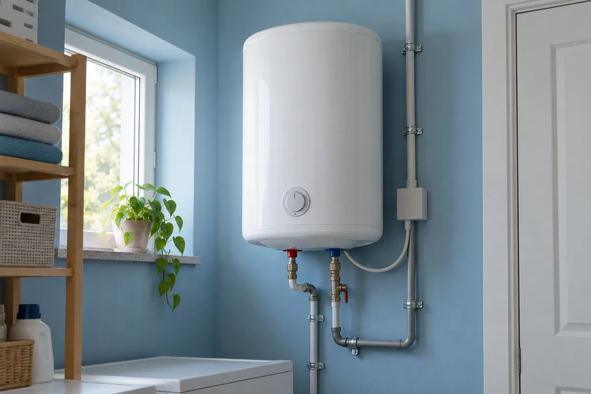 Boiler elettrico chiuso in un locale di servizio